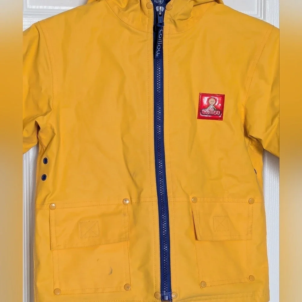 Vintage Caillou Unisex Kids' (Size 3) Lined Hooded Spring/Fall/Rain Jacket/Coat